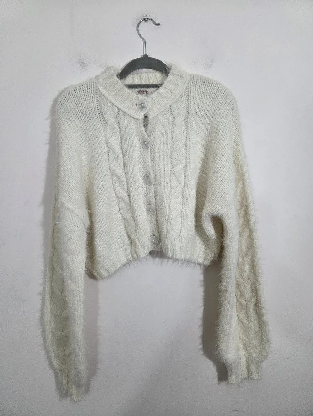 NWT Free People Willow Cardi Cardigan Sweater Tofu Combo Ivory Size Small Boho